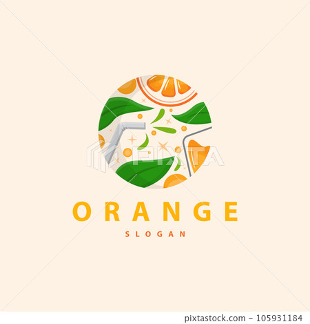 Orange Slice Fruit Logo, Fresh Juice Fruit Design Symbol Template Vector Illustration 105931184