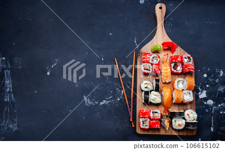 Colorful sushi maki set 106615102