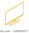 White screen monitor (16:9, isometric, right facing, orange, 1 monitor) 106696577