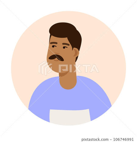 Modern circle avatar. Character face, head portrait. Cool creative user profiles. Flat graphic vector illustration EPS10 106746991