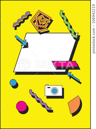 Abstract background in a 90s aesthetic. Vector illustration with empty space. 106942219