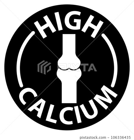 High calcium icon. High calcium stickers. flat style. 106336435