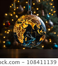 Glass ball in the shape of planet earth as a concept of the fragility of our world 108411139