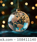 Christmas tree toy glass ball in the shape of planet earth 108411140