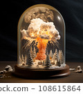 Snow globe with a landscape of a nuclear explosion. Apocalypse concept. 108615864