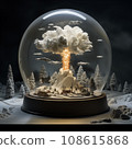 Snow globe with a landscape of a nuclear explosion. Apocalypse concept. 108615868