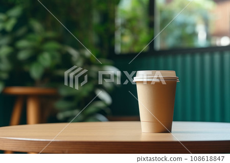 Paper coffee cup in coffee shop. 108618847