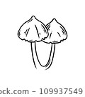 Poison mushrooms. Psychedelic mushrooms for wicca rituals. Vector illustration 109937549