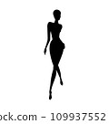 Woman body silhouette fashion collection. Walking female mannequin for fashion designs. Vector illustration 109937552