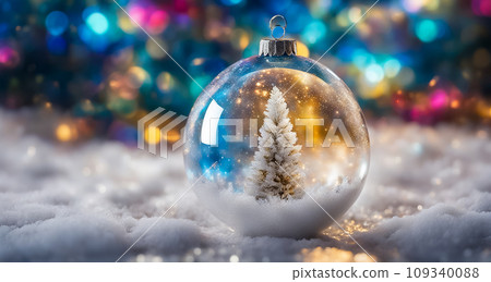 colorful christmas tree in glass 109340088