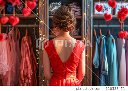 AI-generated content. Valentine's Elegance: Selecting the Perfect Gown for a Romantic Evening 110528451