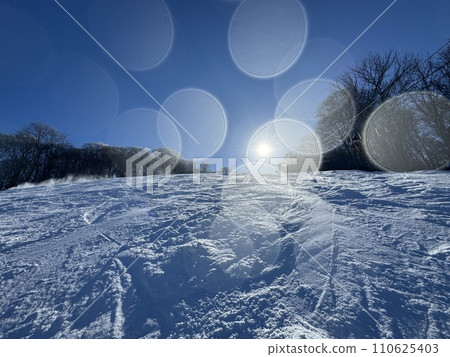 Ski slopes in the north area of Nekoma Mountain in Fukushima Prefecture in January 2024 110625403