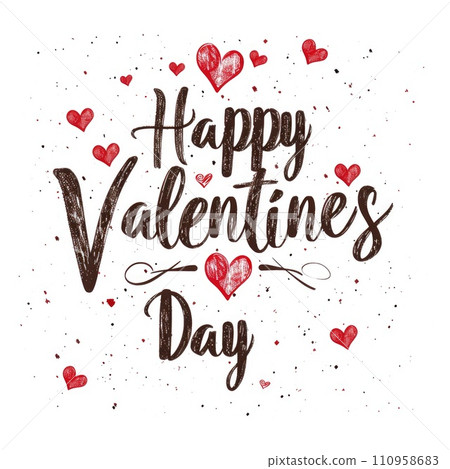 AI-generated content. happy valentines day lettering , handwriting pragma 110958683