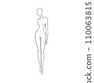 Woman dummy for fashion collection. Standing female figure for fashion designs. Vector illustration 110063815