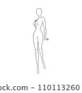 Woman body for fashion collection. Standing female figure for fashion designs. Vector illustration 110113260