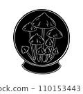 Crystall ball for fortune tellers. Witch occult spiritual ball with mystic powers. Vector illustration 110153443