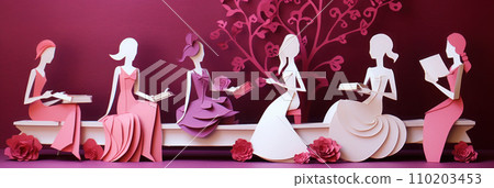 Papercraft of women' s day 110203453