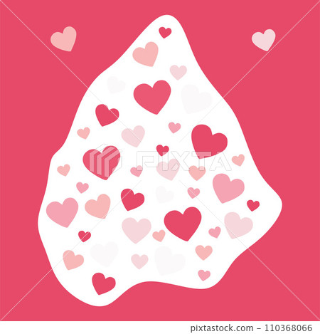 Pink Hearts sticker. Vector Flat Cartoon illustration, Love and Romantic concept. Valentine Day design object, Postcard template for Social media, Pink message. Wedding concept for invitation, Card. 110368066