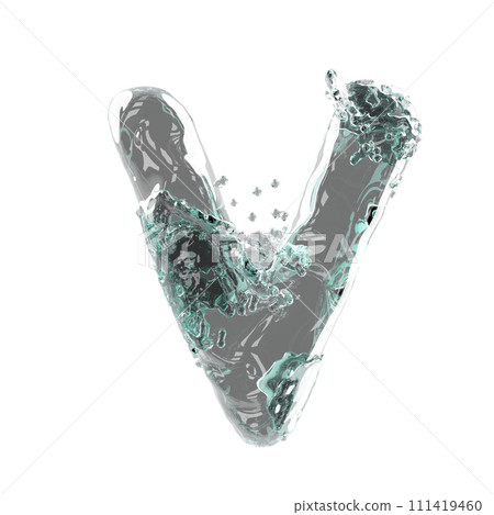 letter logo design water alphabet isolated. 3d illustration render 111419460