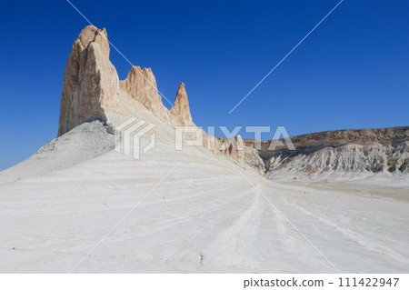 Beautiful Mangystau landscape, Kazakhstan. Ak Orpa pinnacles view, Bozzhira valley 111422947