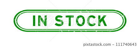 Grunge green in stock word rubber seal stamp on white background 111740643