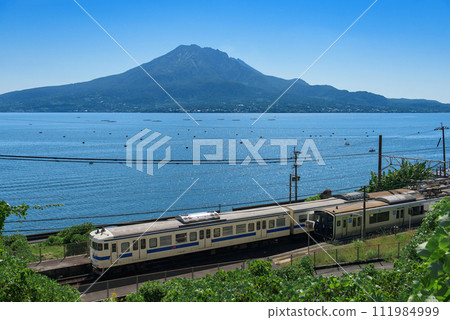 Sakurajima and train 111984999