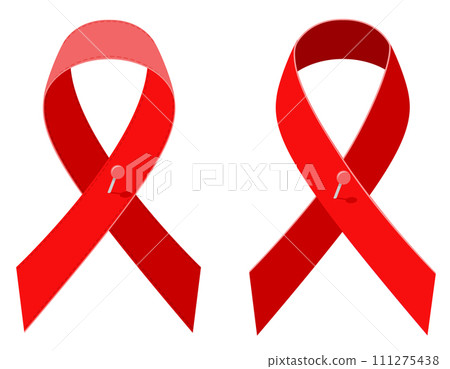 red ribbon aids awareness stock vector illustration 111275438