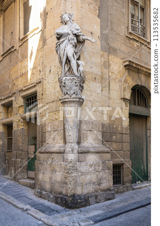 typical religious statues in Valletta, Malta 113535682