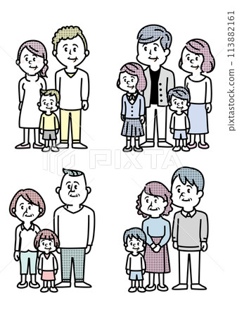 Illustration of families of different generations 113882161