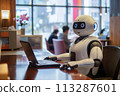 Robot working in a cafe AI-generated image 113287601