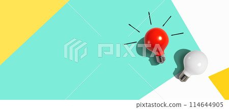 Red and white light bulbs 114644905