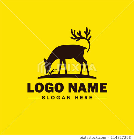 Deer animal logo and icon clean flat modern minimalist business and luxury brand logo design editable vector 114817298