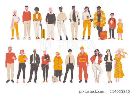 Hand drawn isolated people 114055850