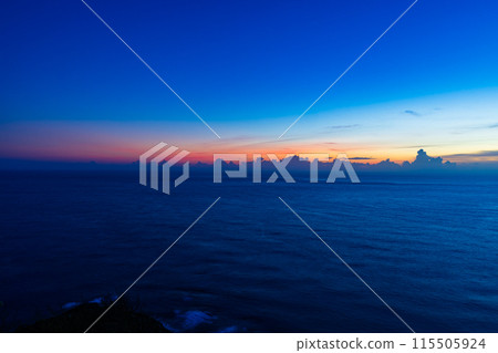 Evening view from the Weather Station Observatory on Chichijima, Ogasawara Islands 115505924