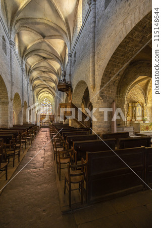 interior of Saint-Just church in Arbois, department Jura, Franche-Comte, France 115148644