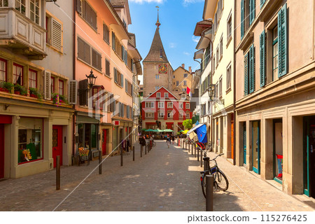 Street in Old Town Zurich, Switzerland 115276425