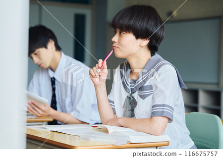 High school students studying 116675757