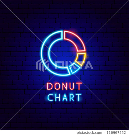 Donut Chart Neon Label 116967232