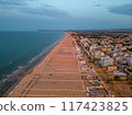 Rimini beach in the evening. Italy, Emilia Romagna 117423825