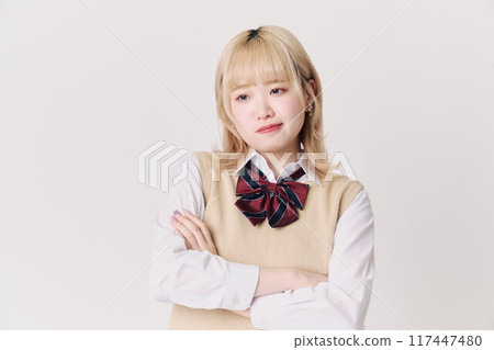 Blonde schoolgirl 117447480