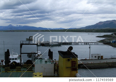 Ferry in patagonia  Puerto Natales 117459569