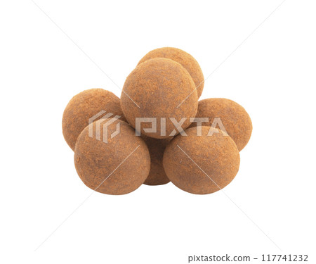 chocolate truffle sweets isolated on the white 117741232