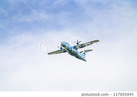 Airplane taking off (propeller plane) Natori City, Miyagi Prefecture 117893845