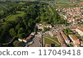 Aerial view Sigurta Garden Park. Valeggio sul Mincio is a comune in Italy, located in the province of Verona, Venice region.  117049418