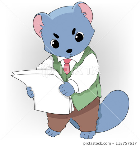 businessman weasel is working carrying and managing documents in the office 118757617