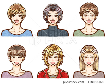 Smiling adult male illustration material set 2 118038468