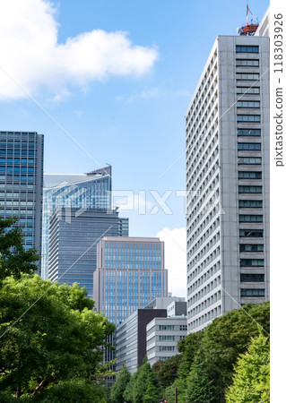 Scenery of an office district surrounded by greenery (Kasumigaseki, Tokyo) 118303926