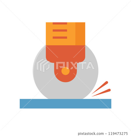 Material cutting in construction vector icon. 119473275