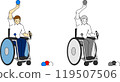 Illustration set of male athletes playing boccia 119507506