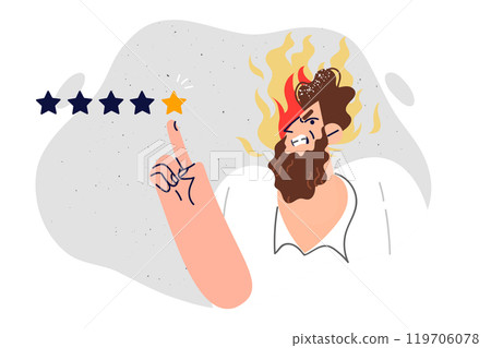 Bad review from angry man giving one star because of poor user experience when using service 119706078